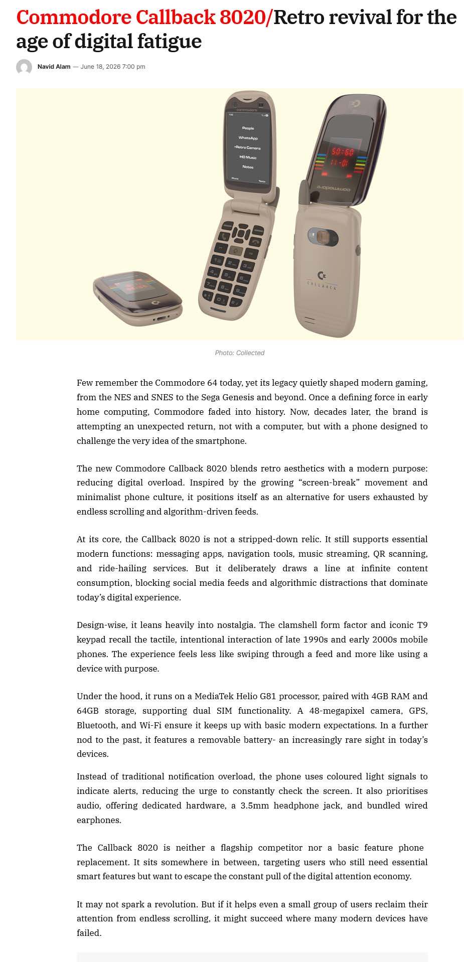 News Shell| Commodore Callback 8020/Retro revival for the age of ...